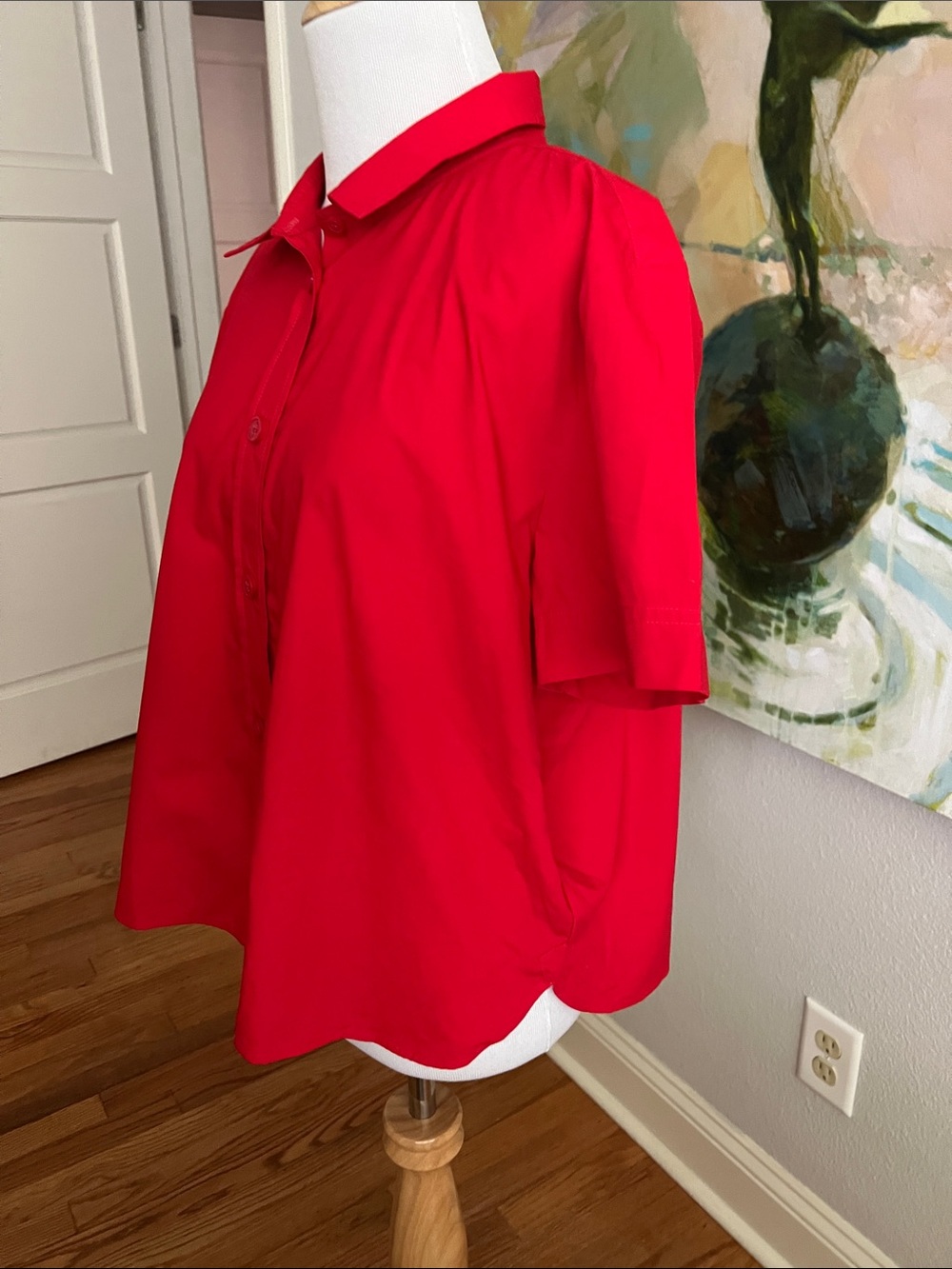 J. Crew Gamine shirt in cotton poplin Size 14 Red - Picture 9 of 16
